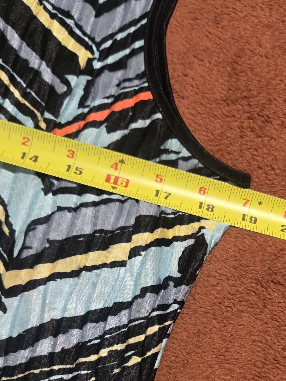 Jamie Sadock light weight sleeveless top. Colorful geometric pattern. Med. EUC! - Picture 5 of 5